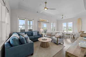Top-Level Living Room with Deck Access