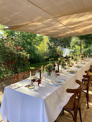 Outdoor banquet area