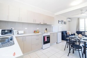 Kitchen has all the basic amenities