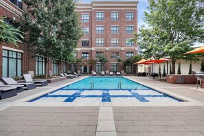 Enjoy exclusive access to the sparkling pool – perfect for cooling off or lounging under the sun.