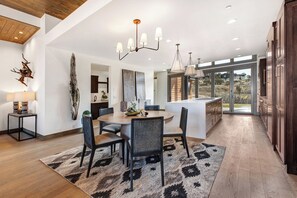 Stylish Dining area just off the large chefs kitchen