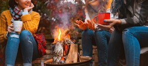 Friends around the fire in the evening are such a delight