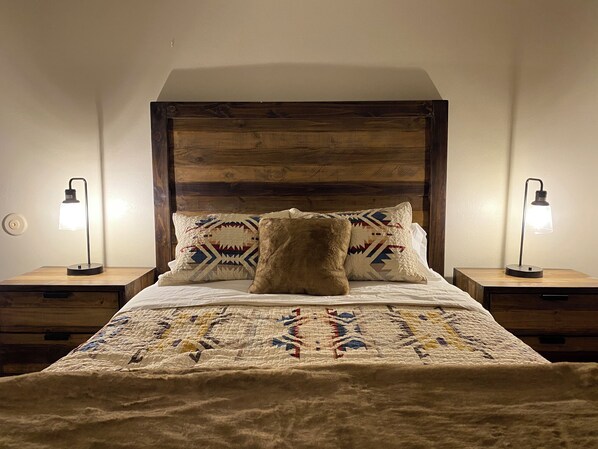 Bedroom 1: King bed