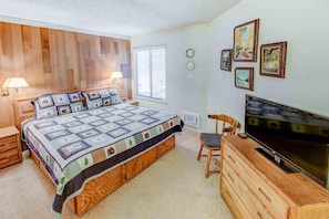 Bedroom: King bed w/ TV