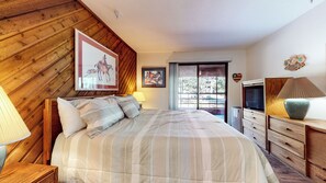 Bedroom 1: King bed w/portable AC unit