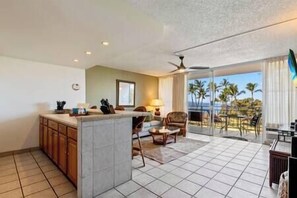 Open Living off the kitchen and ocean view throughout the condo