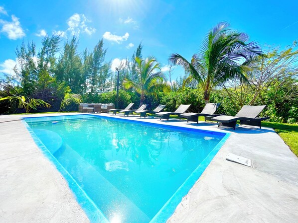 Pool with plenty of outdoor seating