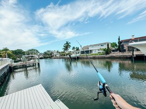 Reel in the fun! Complimentary fishing poles for bay fishing enjoyment.
