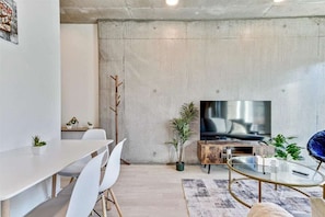 Dining table and 55" smart TV