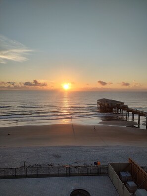Morning sunrise from living room 