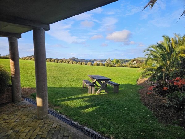 Patio and picnic table