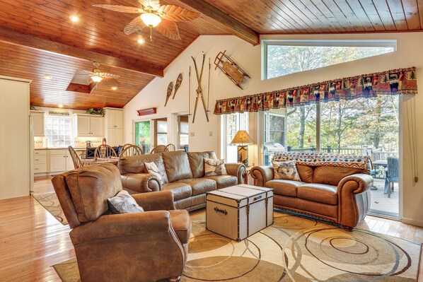 Pocono Lake Vacation Rental | 3BR | 2.5BA | 2,032 Sq Ft | 5 Steps Required