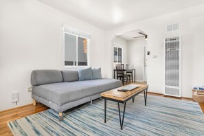 Our cozy and comfortable  living space is a perfect spot to unwind after a day at the beach!