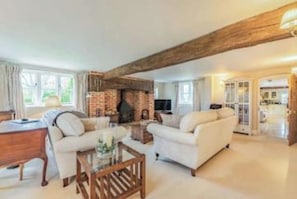 Large living room with old beams