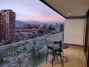 Enjoy breathtaking city and mountain views from your private balcony, perfect for morning coffee or evening relaxation.