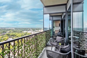 Private balcony facing West towards sunset