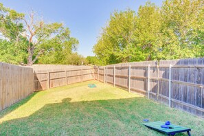 Fenced-In Backyard | Cornhole