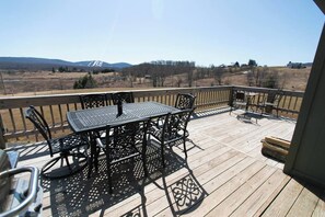 View from the deck - recently expanded ! Timberline Mountain is in the distance. 