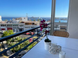 balcony with port view