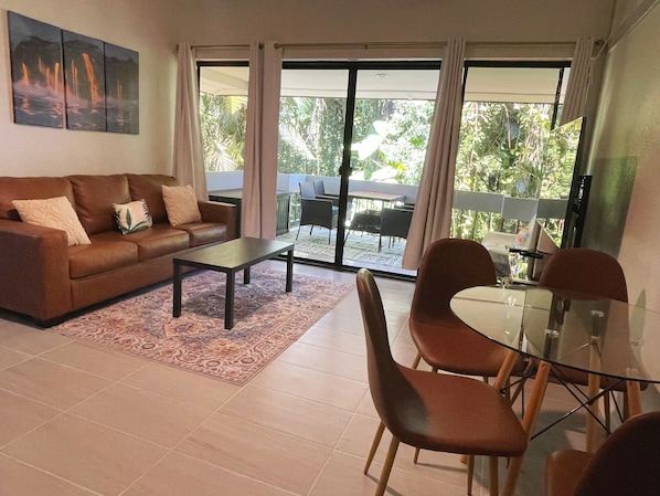 Living room, dining & lanai