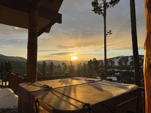 Sunrise over the hot tub