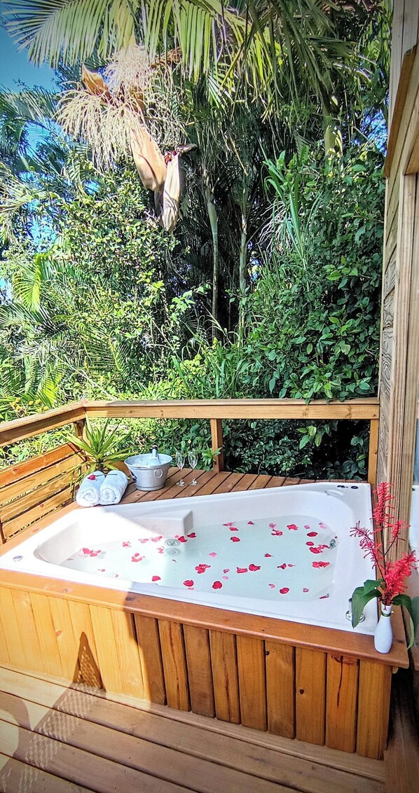 Outdoor spa tub