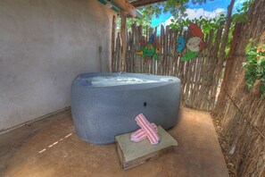 Soak away your cares in the bubbling hot tub