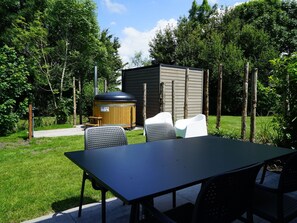 Table, Property, Plant, Building, Furniture, Tree, Sky, Shade, Cloud, Chair