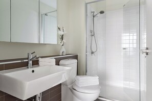 A warm & cozy bathroom.