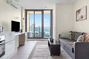 Tastefully furnished living area.