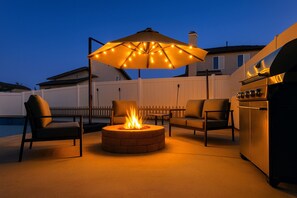 Charming Fire Pit with Outdoor Furniture