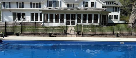 Private Inground Pool with Inn in Background