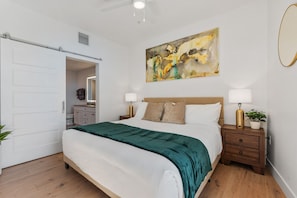 2nd King Bedroom beautifully designed. 55"TV. Extremely comfortable with an attached bathroom and walk in closet.