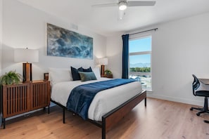 1st King Bedroom beautifully designed. 55"TV. Extremely comfortable with an attached bathroom and walk in closet.