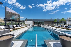 Rooftop swimming pool, 2 hot tubs and one HUGE JUMBOTRON for your entertainment.