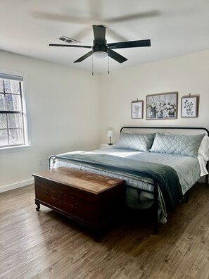King Room with lots of storage and cozy blankets