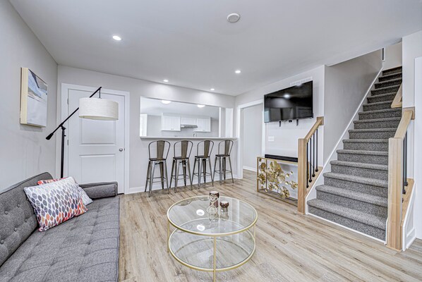 Bright, Open Living/Dining/Kitchen