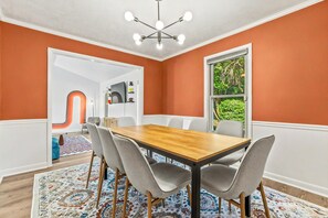 Dining room seats 8