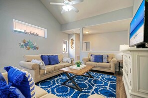 Plenty of seating in the living room.
