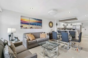 As you enter, you’ll be greeted by a luminous open layout