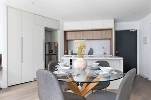 The dining & kitchen area.