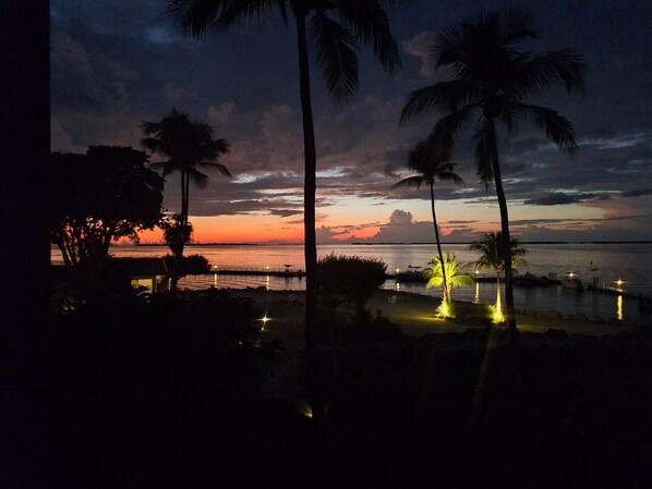 Sunset view from living room and bedroom