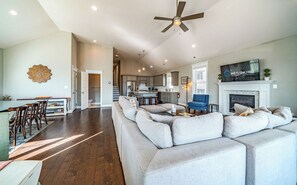Bright open living room area
