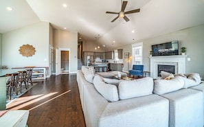 Bright open living room area