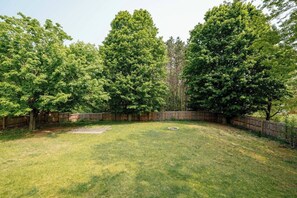 Fully fenced backyard with 6 foot privacy panels provide the perfect carefree environment for kids, dogs, and adults.