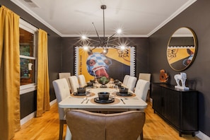 Dining table accommodates up to 10 guests