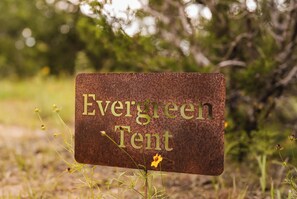 Evergreen Tent Sign