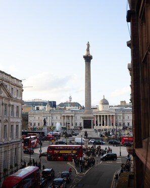View of Nelson’s Column in Trafalgar Square from bedroom windows.