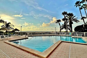 Heated Pool at sunset