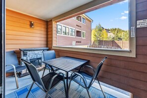 Exterior: Private balcony, outdoor fireplace, bistro table with 4 chairs
